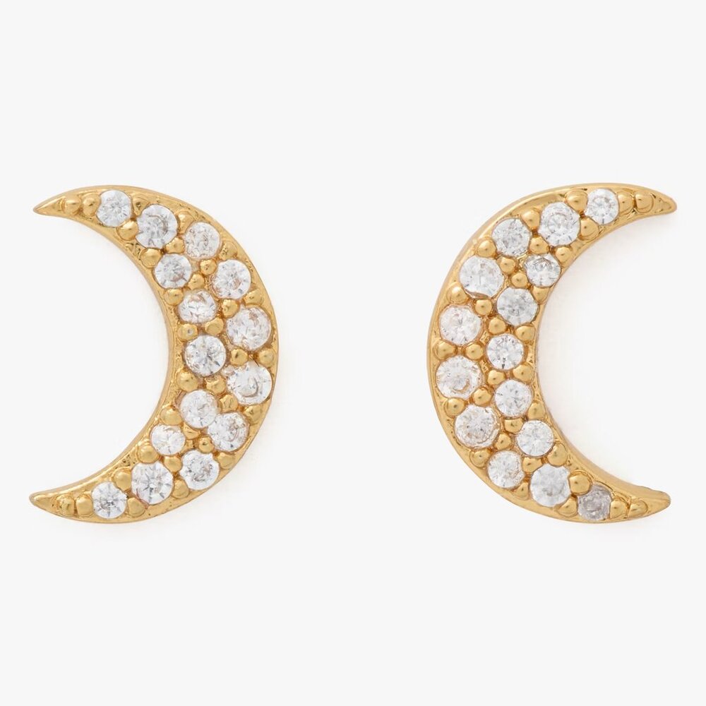 NWT Kate Spade You're A Gem Moon Studs gold New celestial earrings
